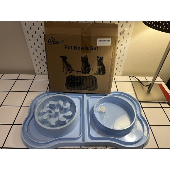 JOJOPEPE Pet Bowls Set  fast feeding & slow feeding Open box - Picture 2 of 4